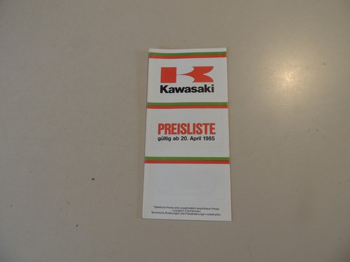 Brochure listino prezzi 1985