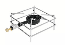 FORNELLONE FORNELLO CM 40X40 7,5kw CROMATO INOX GAS BOMBOLA BRUCIATORE IN GHISA 