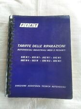 FIAT 645 650 662 643 682 683 690 693  Tariffe delle Riparazioni ORIGINALE 1969