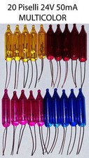 Ricambi Piselli Pisellini 24V 20 pezzi MULTICOLOR lampade sostitutive Natale