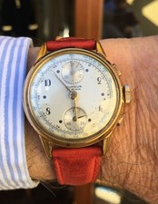 Cronografo da polso RUMEUR, cal. Valjoux 92 (column wheel) verticale, anni '50.