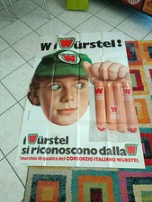 MANIFESTO 100 X 140 W I WURSTEL CONSORZIO ITALIANO WURSTEL ANNI 70 OTTIMO