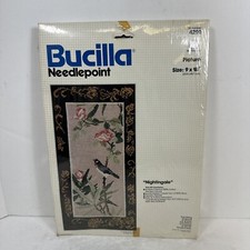 Bucilla kit punto croce 4290 quadro 9x18 usignolo bellissima tela vintage