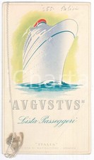 1953 GENOVA SocietÃ  Navigazione ITALIA Motonave AUGUSTUS - Lista passeggeri