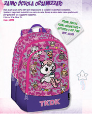 SCHOOLPACK ZAINO TOKIDOKI ORGANIZZATO unicorno-sirena + ASTUCCIO COMPLETO 3 ZIP