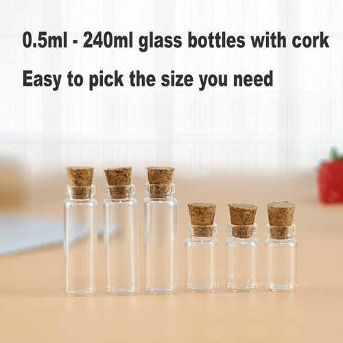 Small glass bottles with cork - glass,