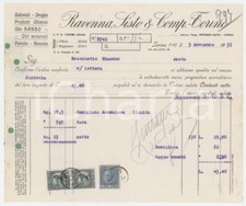1931 TORINO Via Saluzzo 88 - RAVENNA SISTO & Comp. - Fattura per ammoniaca