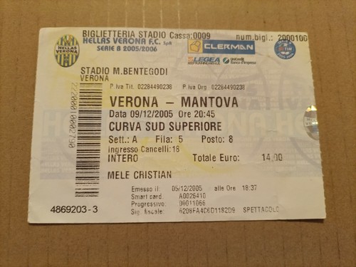Biglietto calcio hellas verona - hellas,