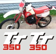 Coppia adesivi Serbatoio Yamaha TT 350 bianco stickers decals body kit tank