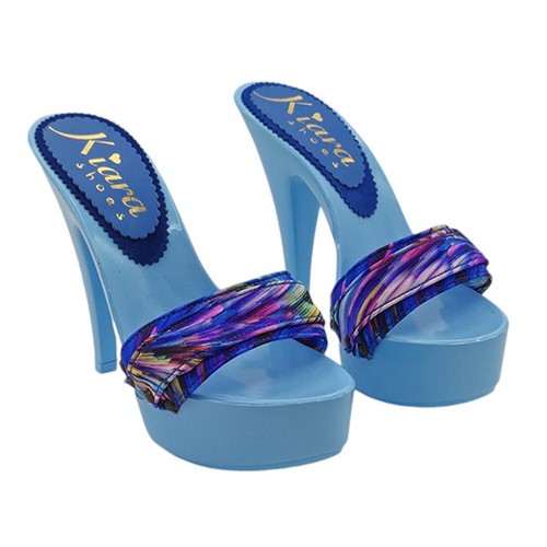 Zoccoli celeste laccato - , con