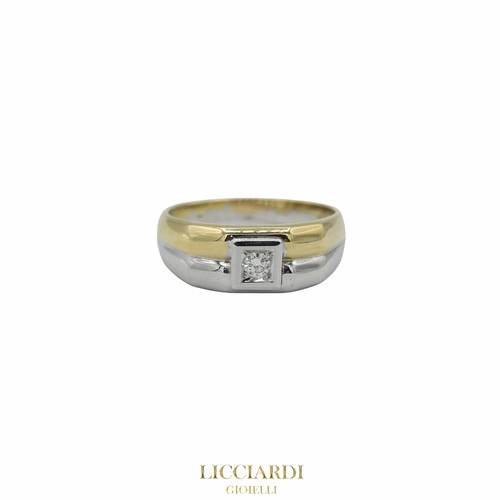 Anello solitario uomo - , oro