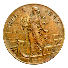 Italia 2 centesimi 1917 Prora Regno Vittorio Emanuele III qSPL
