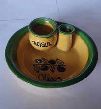 Ciotola aperitivo portaolive Francese,vintage anni '80,ceramica dipinta a mano.