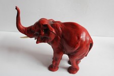 L68-GUIDO CACCIAPUOTI-ELEFANTE GRES ROSSO PORCELANA ARTE BESTIARIO MUSEO OPERA