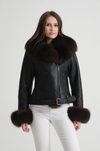 Giacca donna shearling nera