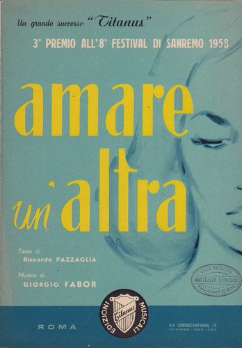 Spartito musicale 1958 amare - musicale,