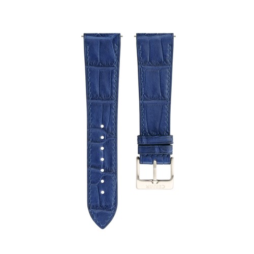 Blue alligator leather watch - alligator,