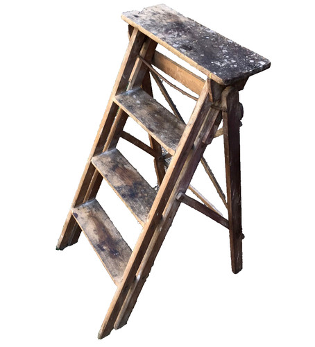 Antico sgabello legno - sgabello,