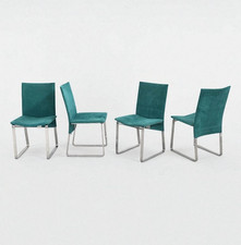 Set 4 sedie stile Giovanni Offredi per Saporiti anni '70 – struttura acciaio