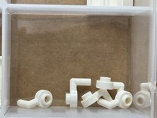 LEGO Parts - Piastra Bianca, Rotonda 1 x 1 Barra Aperta Braccio Giù - N. 3661 - Quantità 5