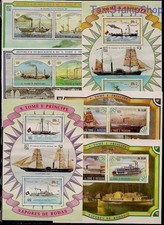 Sao Tome 1984 UPU Navi a Vela Barche Rimorchiatore Traghetto Trasporto Nautico Business MNH