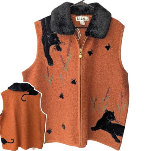 Gilet pantera lana bollita