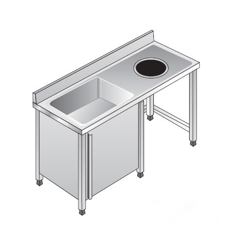 Lavello 140x70x85 acciaio inox