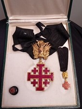 Ordine del Santo Sepolcro Decorazione da Commendatore nastro collo miniatura