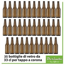 35 bottiglie di vetro marrone