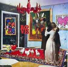 Kiss me Renè Opera Pop Art Bacio Hayez De Chirico Tecnica Mista Dipinto Moderno