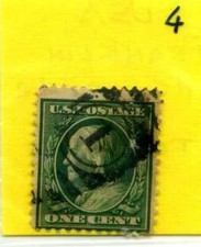 FRANCOBOLLO USA FRANKLIN 1 CENT. VERDE 1910