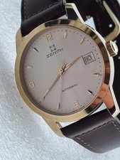 ZENITH Calatrava Automatic-date Gold Plague Luxury Watch Swiss