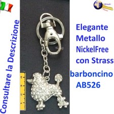 Portachiavi regalo Barboncino Strass Anello Moschettone AB526