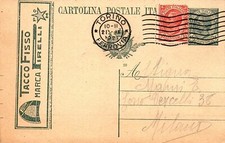 Intero Pubblicitario - Regno 1921 - Leoni - 15c ardesia-20 - Pirelli-Tacco Fisso