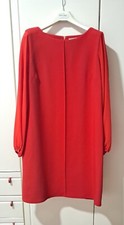 ABITO firmato FRACOMINA tg L vestito rosso a sacchetto/trapezio maniche lunghe