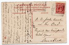 1908 CARTOLINA POSTALE 10 centesimi Venezia per estero Austria