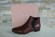 Miu Eu 38 Caviglia Babbuccie Stivaletti Scarpe 5T9336 Rosso Nuovo Origin.
