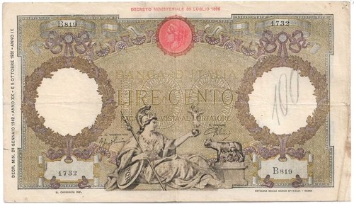 100 lire 1942 italia - 100,