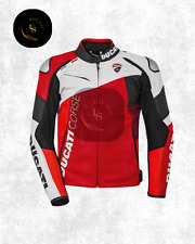 Ducati Corse Motorbike - Giacca Ducati in Pelle per Motociclisti