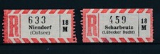 71688) 2 diversi foglietti Reco AKZ 18M Niendorf (Ostsee) + Scharbeutz (L.Bucht)