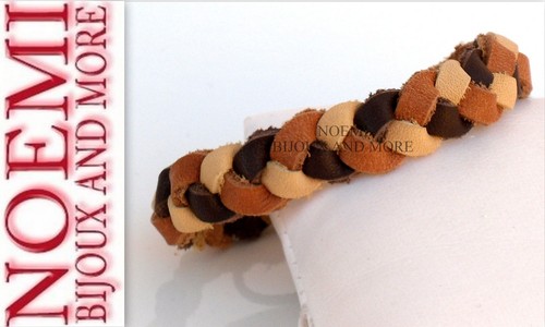 Bracciale uomo cuoio pelle - cuoio,