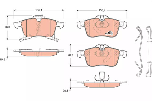 Kit pastiglie freno - , anteriore