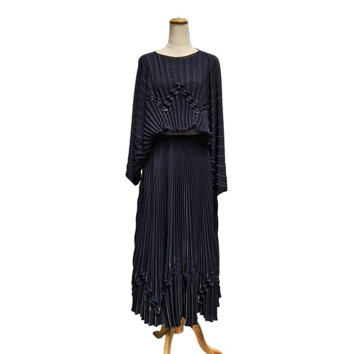 Maxi abito plissettato blu