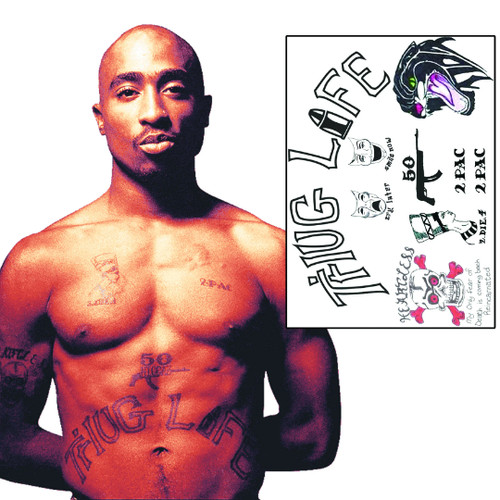 Tatuaggi falsi rapper tupac - tatuaggi,