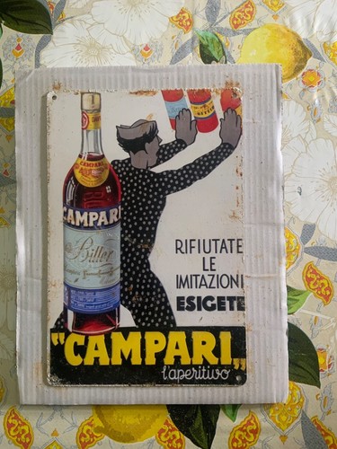 Insegna metallo campari - in,
