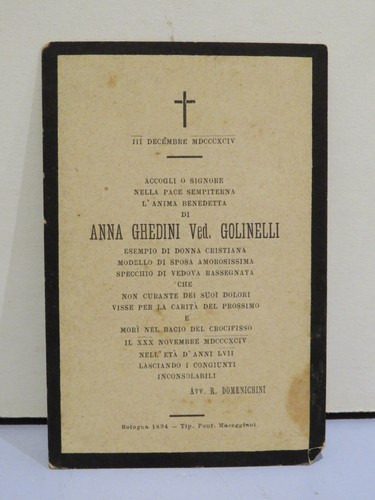 Vecchio santino funebre anna - vecchio,