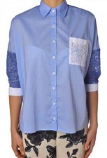 Aglini  -  Camicia - Donna - 38 - Blu - 1213713A160441