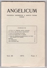 ANGELICUM - FASC 1, VOL 50 - 1973
