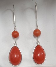 Orecchini argento 925 corallo - argento,