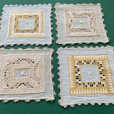 4 centrini antichi ricamo